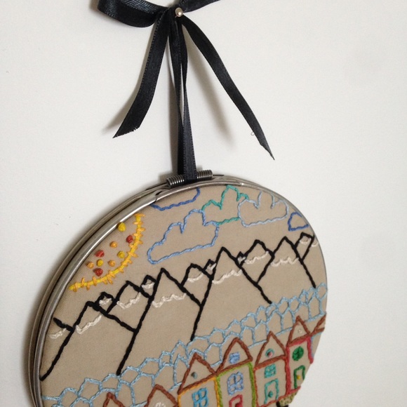 "The Village" Embroidered Wall Hanging - Picture 3 of 6